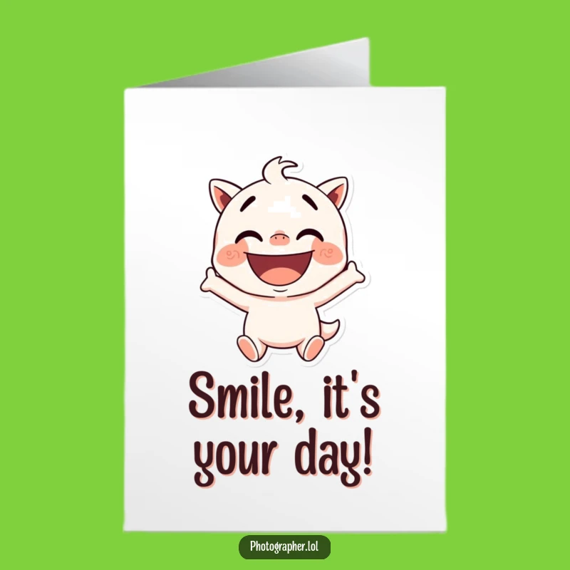 Free Printable Birthday Card: Silly Pose Character, Funny Downloadable Gift