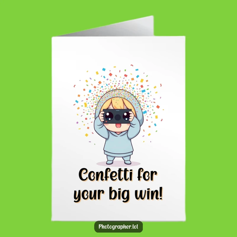 Free Printable Funny Confetti Congrats Card: Photo Snap Celebration, Downloadable Gift