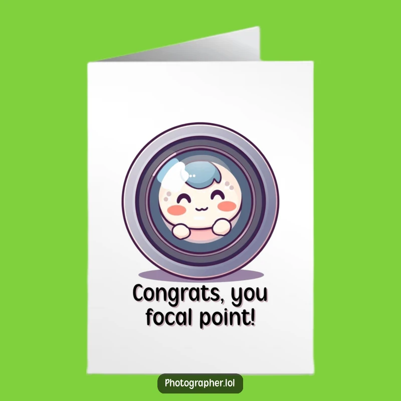 Free Printable Congrats Card: Shy Camera Character - Cute DIY Downloadable Gift
