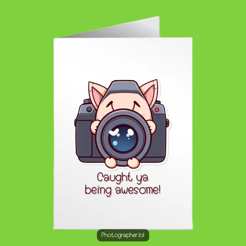 Free Printable Congrats Card: Mischievous Camera Lens Character, Secret to Success