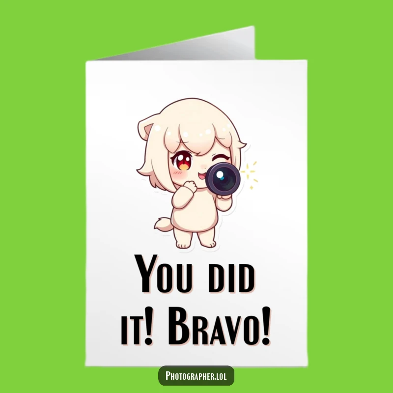 Free Printable Congratulations Card: Winking Camera, Sparkle Trail, Downloadable Success!