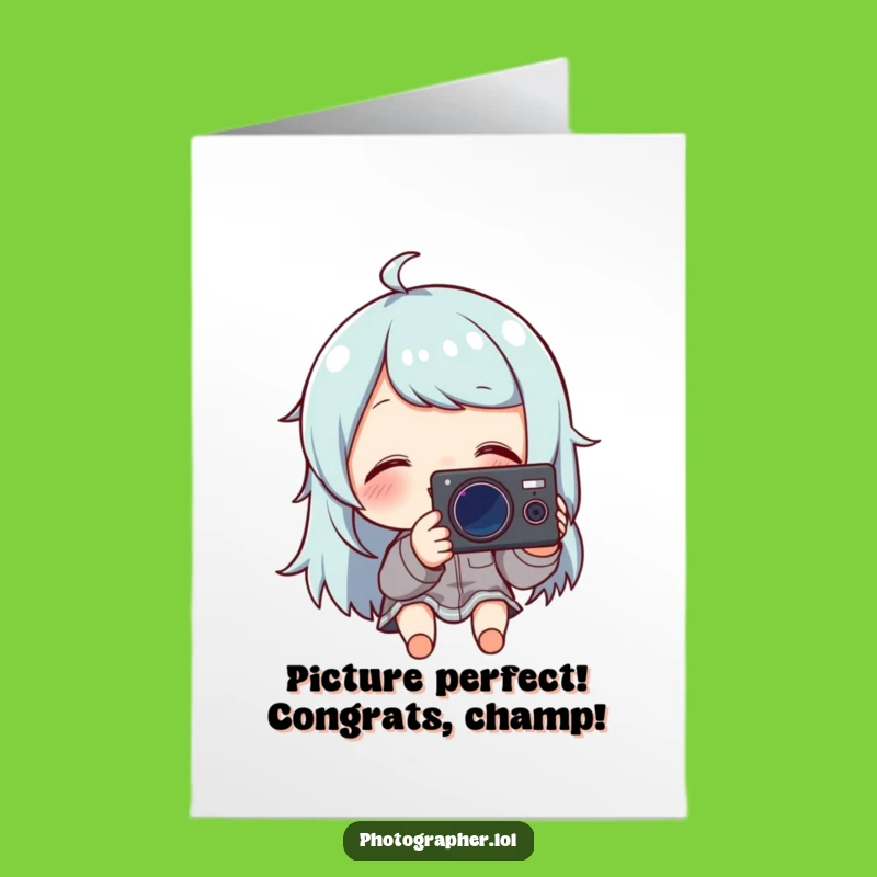 Free Printable Funny Congrats Card: Giggling Photographer, Instant Downloadable Celebration Gift