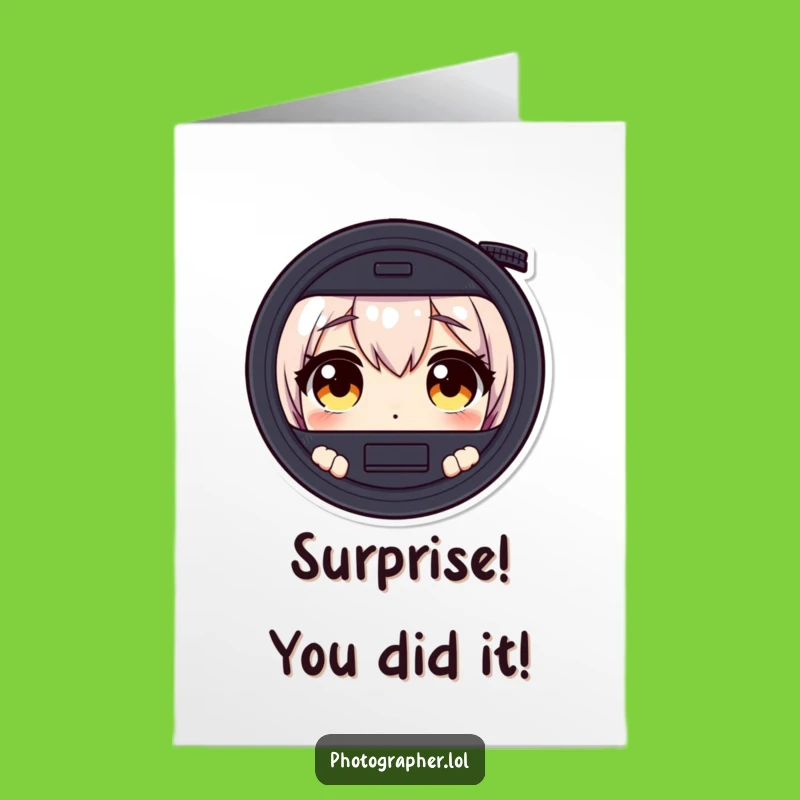 Free Printable Surprise Congrats Card: Amazed Photographer, Unique DIY Downloadable Gift