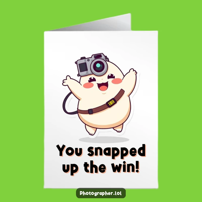 Free Printable Congrats Card: Bouncing Photographer - Fun DIY Downloadable Gift