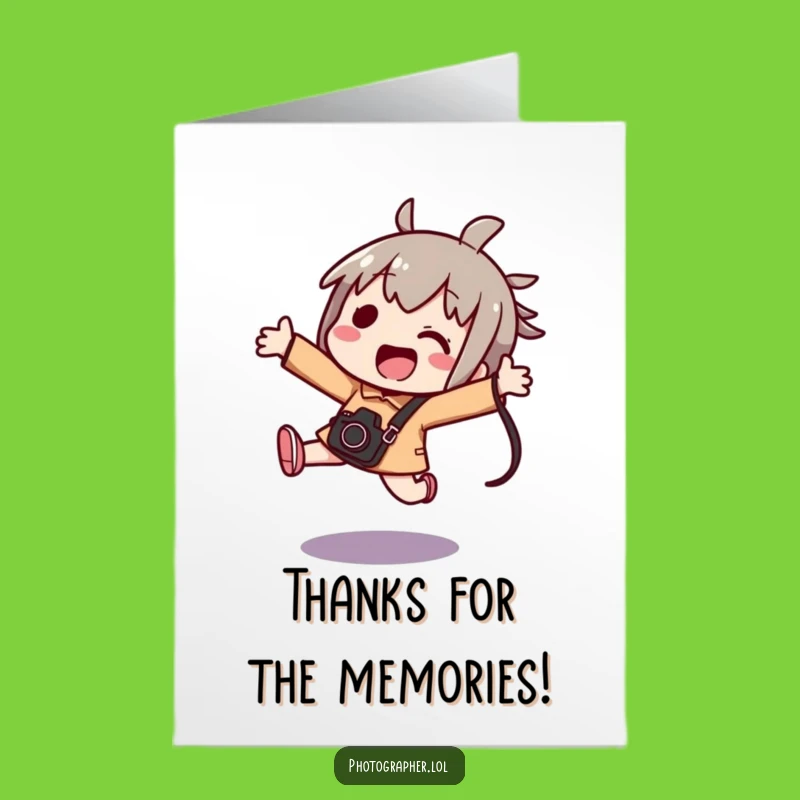 Free Printable Kawaii Thank You Card: Grateful Photographer, Sweet DIY Downloadable Gift