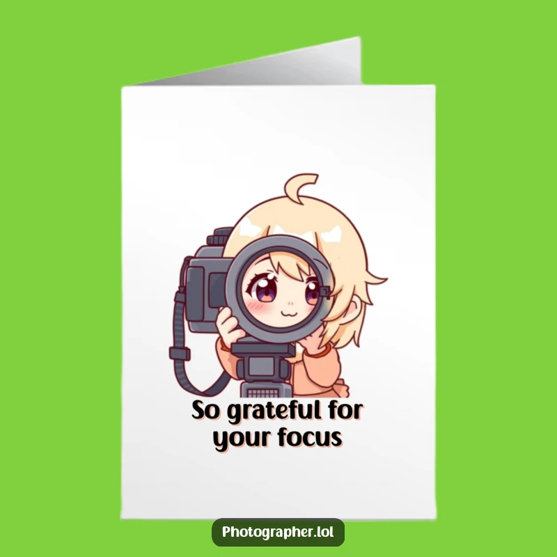 Free Printable Thank You Card: Focused Camera Character, Cheerful Downloadable Gift