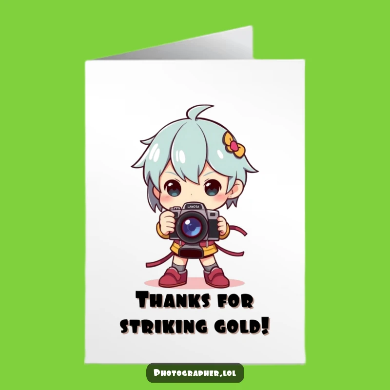Free Printable Thank You Card: Dramatic Camera Trophy Pose, Thank You Gift
