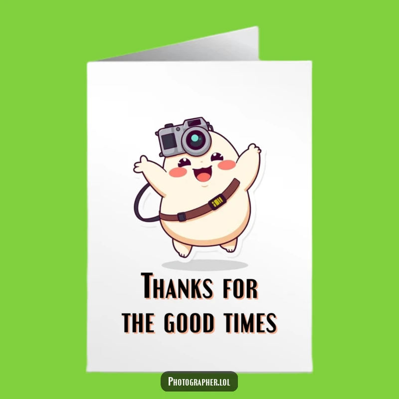 Free Printable Thank You Card: Bouncing Photographer - Lively DIY Downloadable Gift