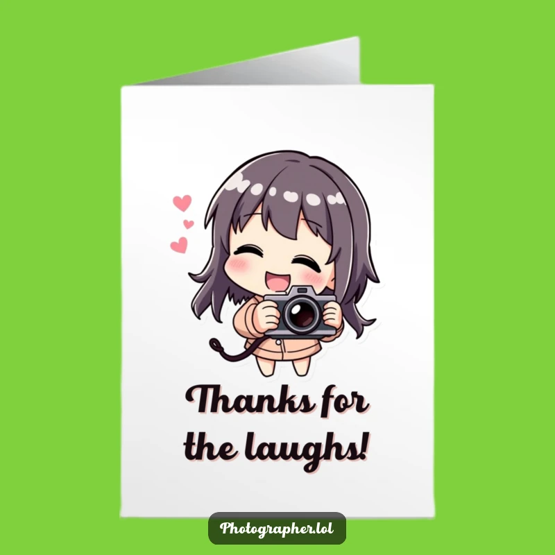 Free Printable Thank You Card: Laughing Photographer, Thanks a Million!