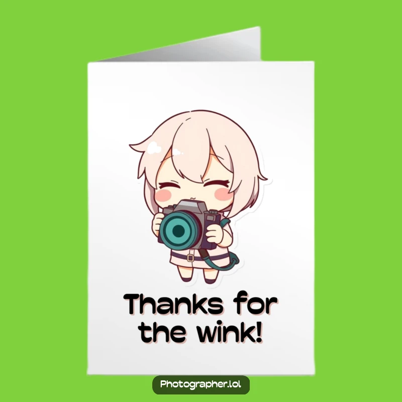 Free Printable Thank You Card: Winking Photographer Says Thanks With Style!