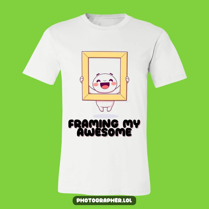 Funny Kawaii Photo Frame T-Shirt: Hilarious Character Wearing Frame, Ideal Funny Gift for Art Lovers!