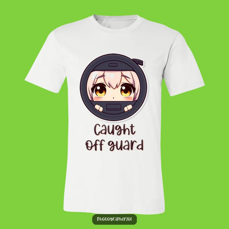 Funny Surprised Photographer T-Shirt - Wide-Eyed Camera Viewfinder Tee