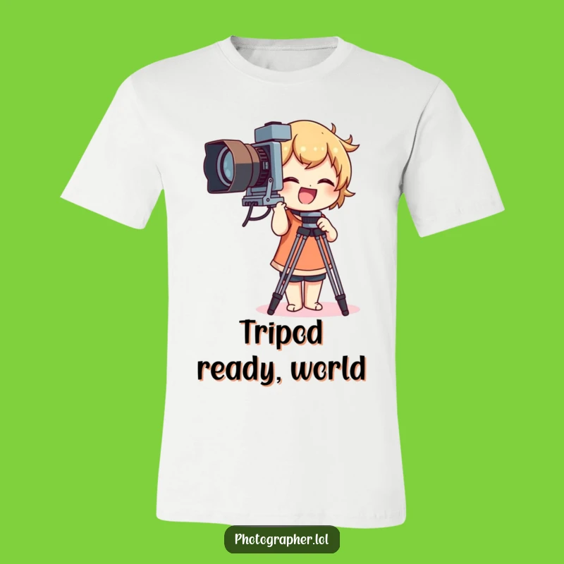 Funny Vintage Camera Tripod Tee: Humorous Photography Outfit for Photo Lovers
