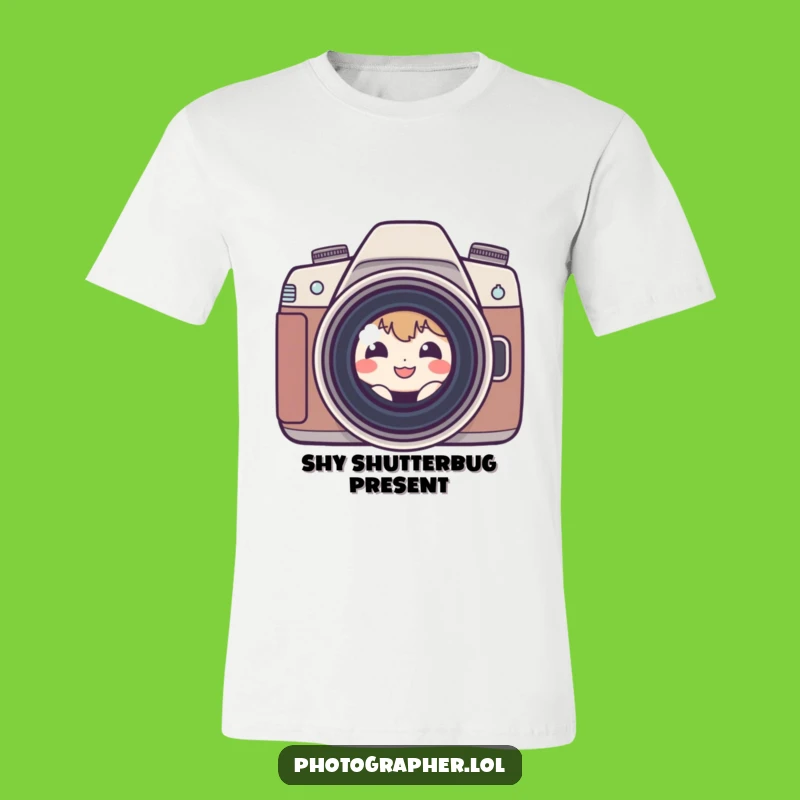 Funny Shy Photographer T-Shirt: Wear Your Camera Love With A Humorous Grin