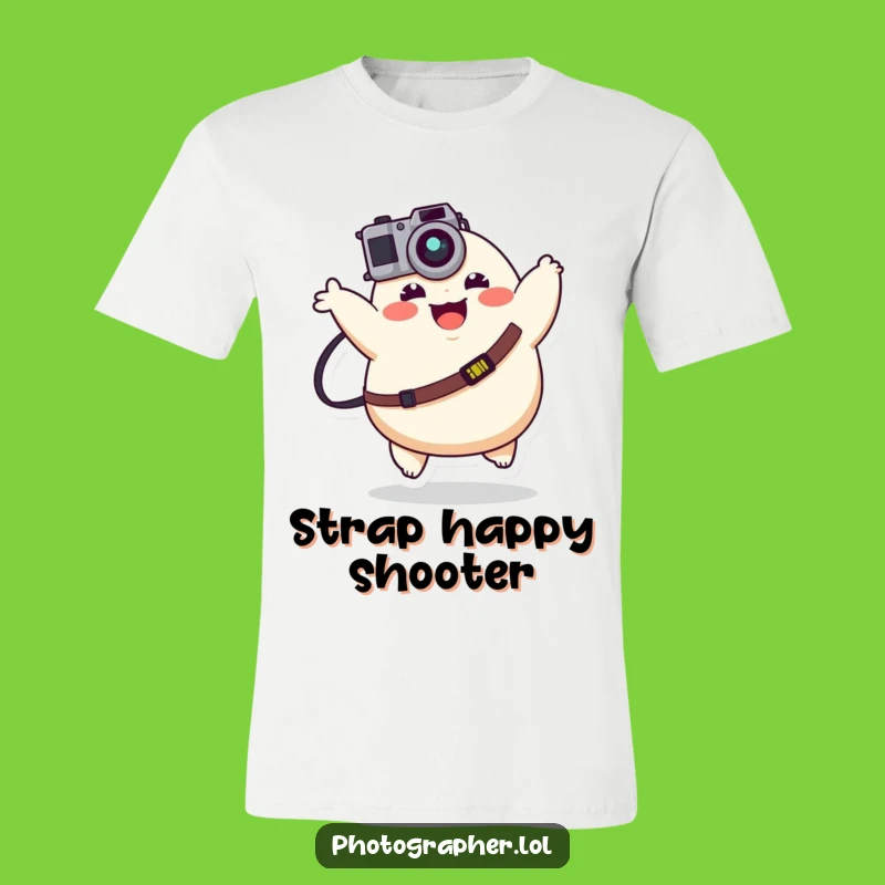 Funny Happy Photographer Tee - Energetic Bouncing Camera Shirt!