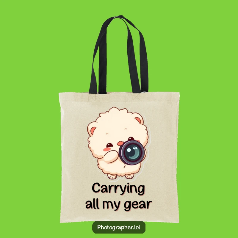 Funny Fluffy Photographer Tote Bag: Chic Cheerful Shutterbug Bag, Ideal Funny Gift
