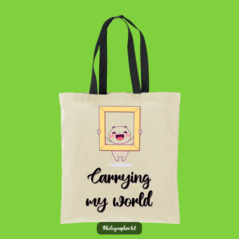 Funny Kawaii Photo Frame Tote Bag: Spacious Carryall with a Giggle-worthy Character, Perfect Funny Gift!