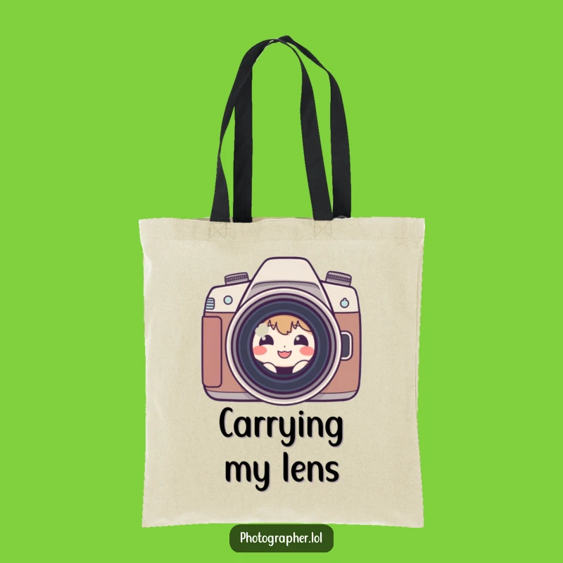 Funny Shy Photographer Tote Bag: Carry Your Gear With A Humorous Peek