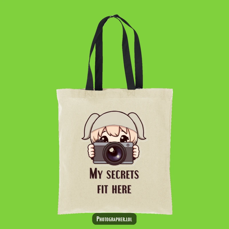 Funny Tote Bag: Peek-a-Boo Photographer, Stylish Gift for Camera Fans