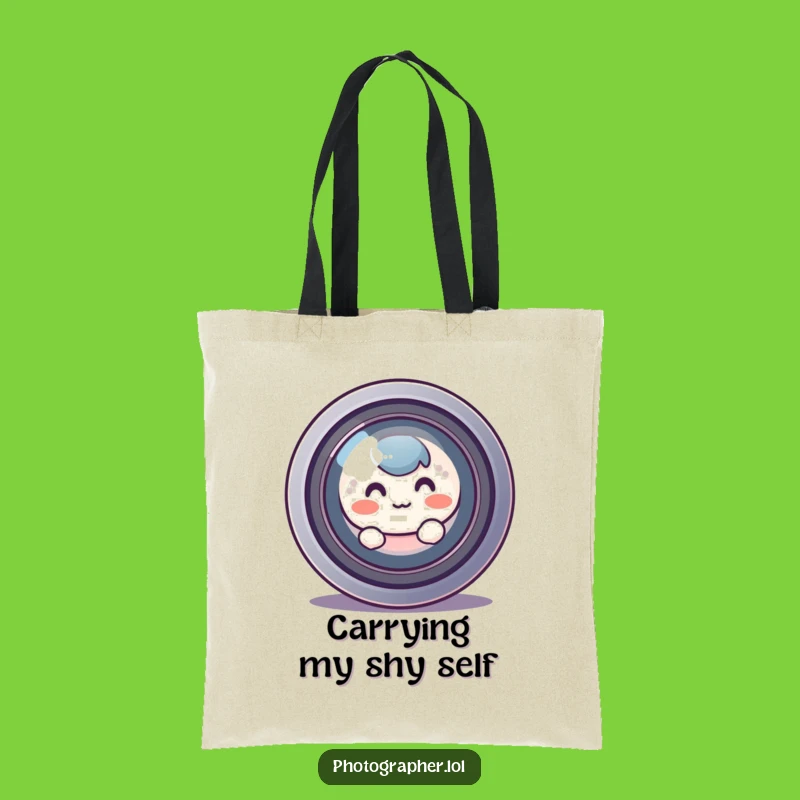 Stylish Funny Shy Photographer Tote - Carry Your Gear with Charm!